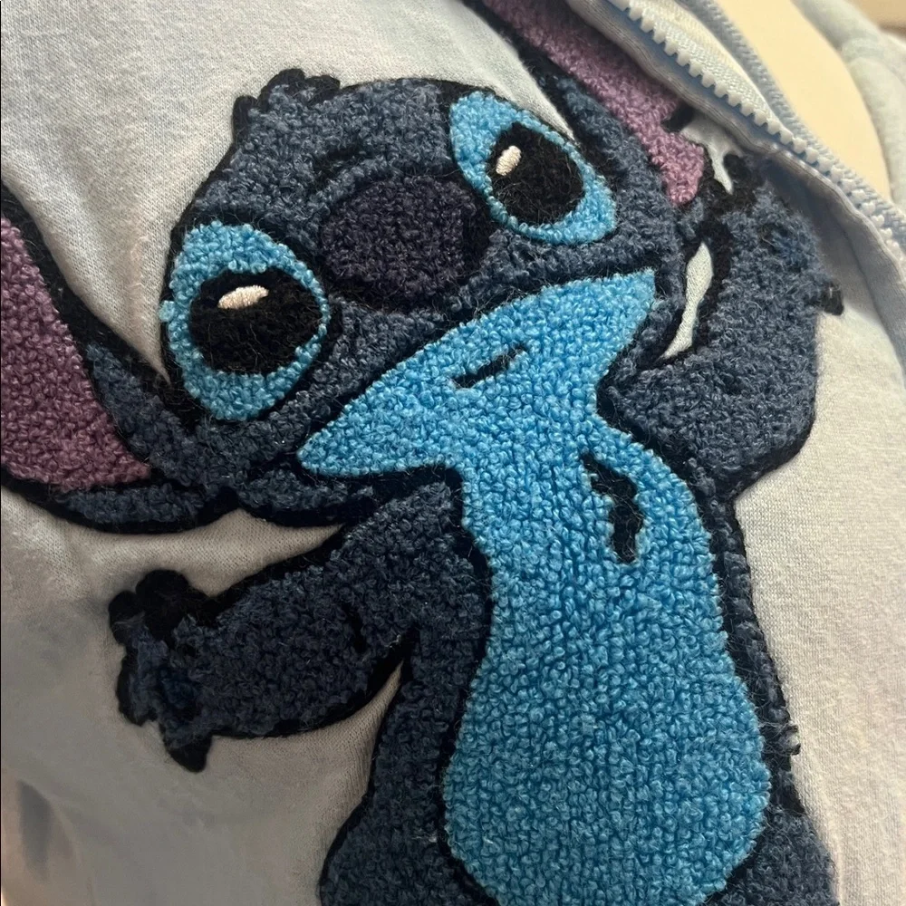 DISNEYLAND - Women's Light Blue STITCH Full Zip Hoodie - Picture 5 of 11